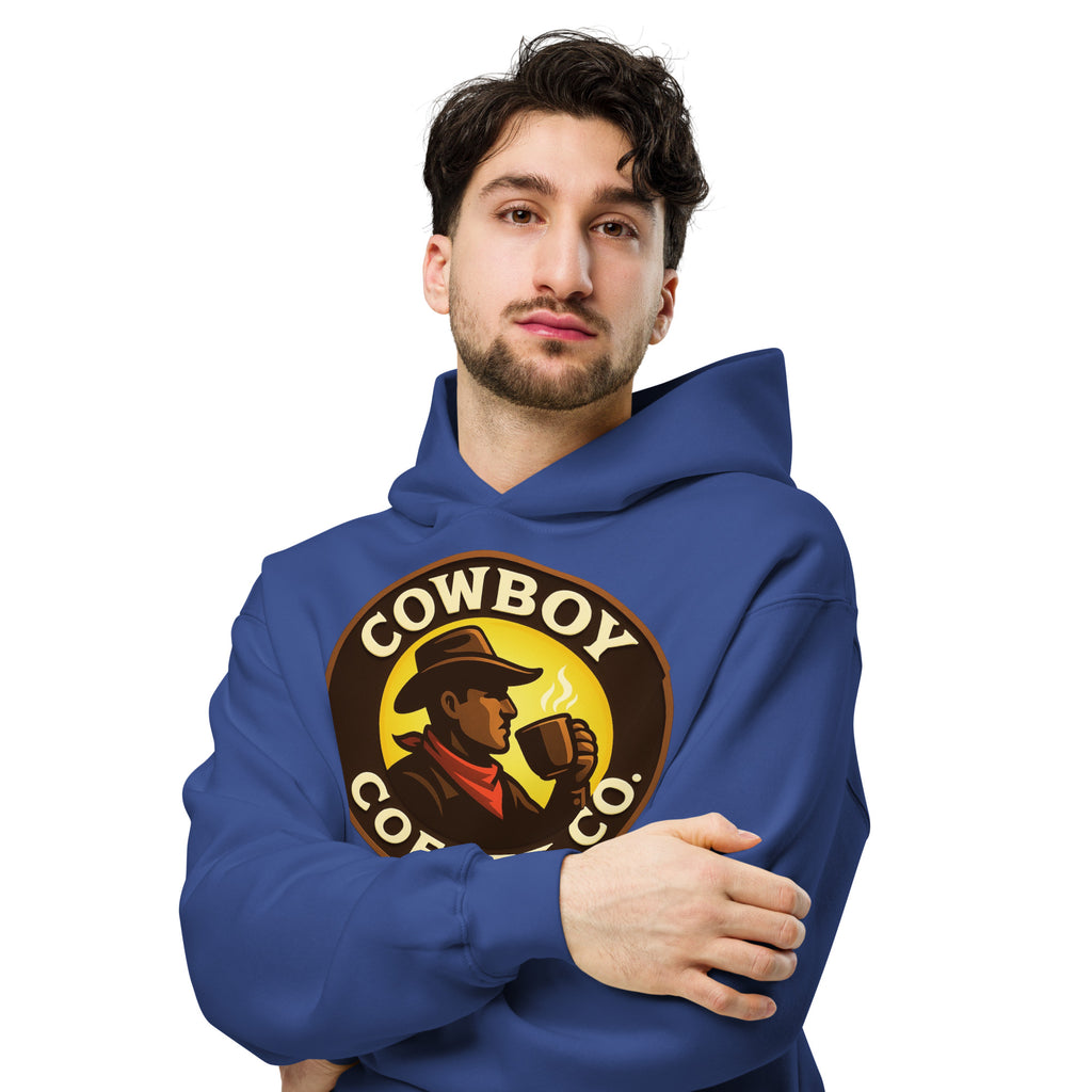 Unisex oversized hoodie with cowboy logo