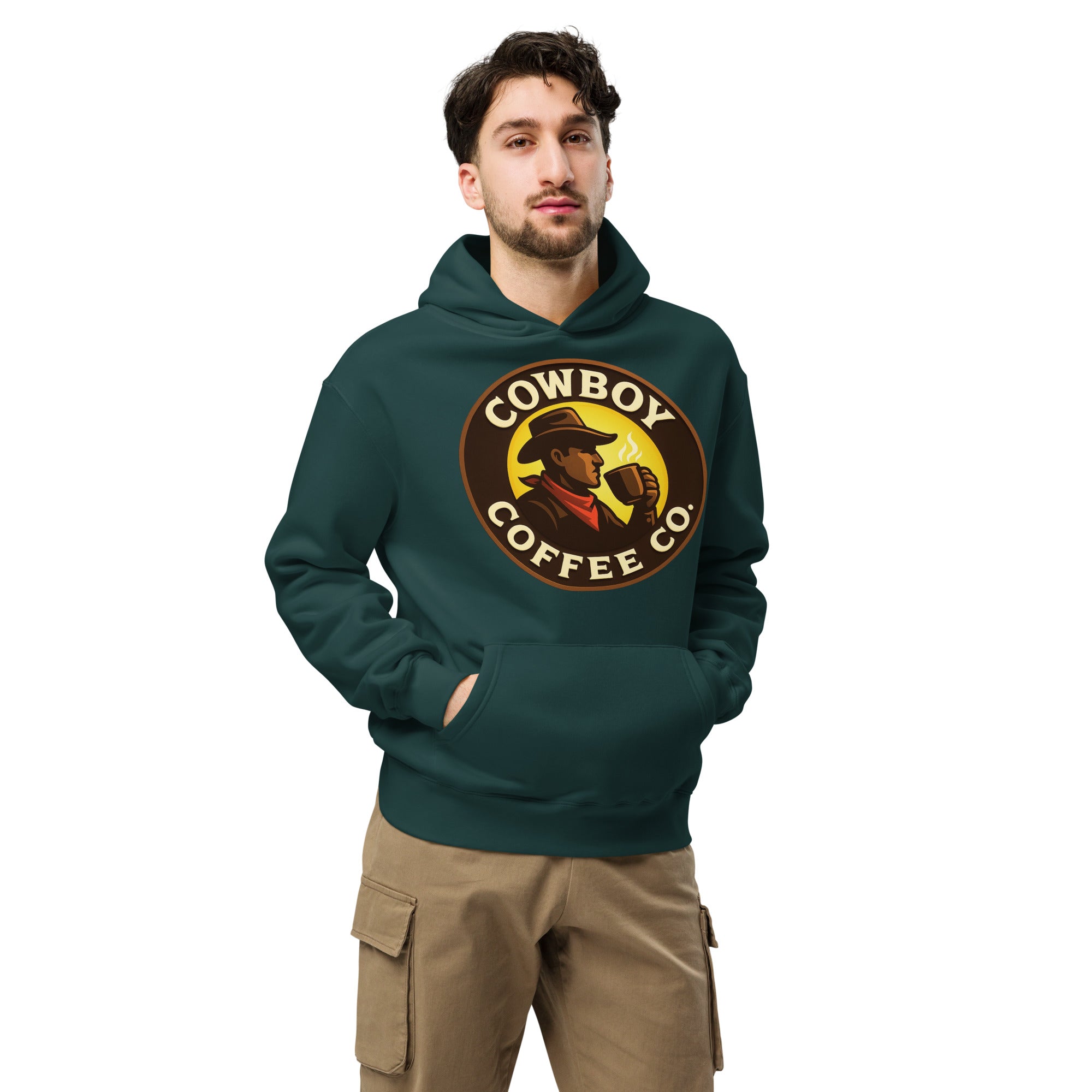 Unisex oversized hoodie with Cowboy Coffee Co. logo