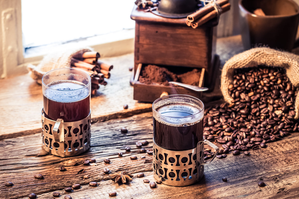 Close-up of freshly brewed hot coffee