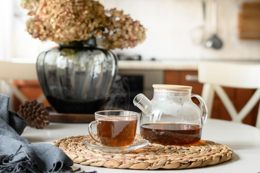 Cozy cup of hot tea