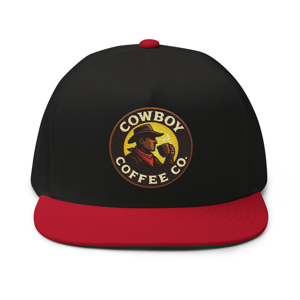 Flat Bill Cap with Cowboy Coffee Co logo