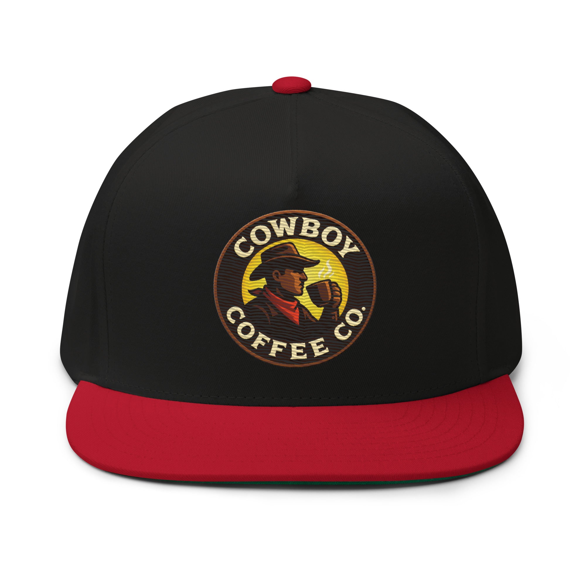 Flat Bill Cap with Cowboy Coffee Co logo