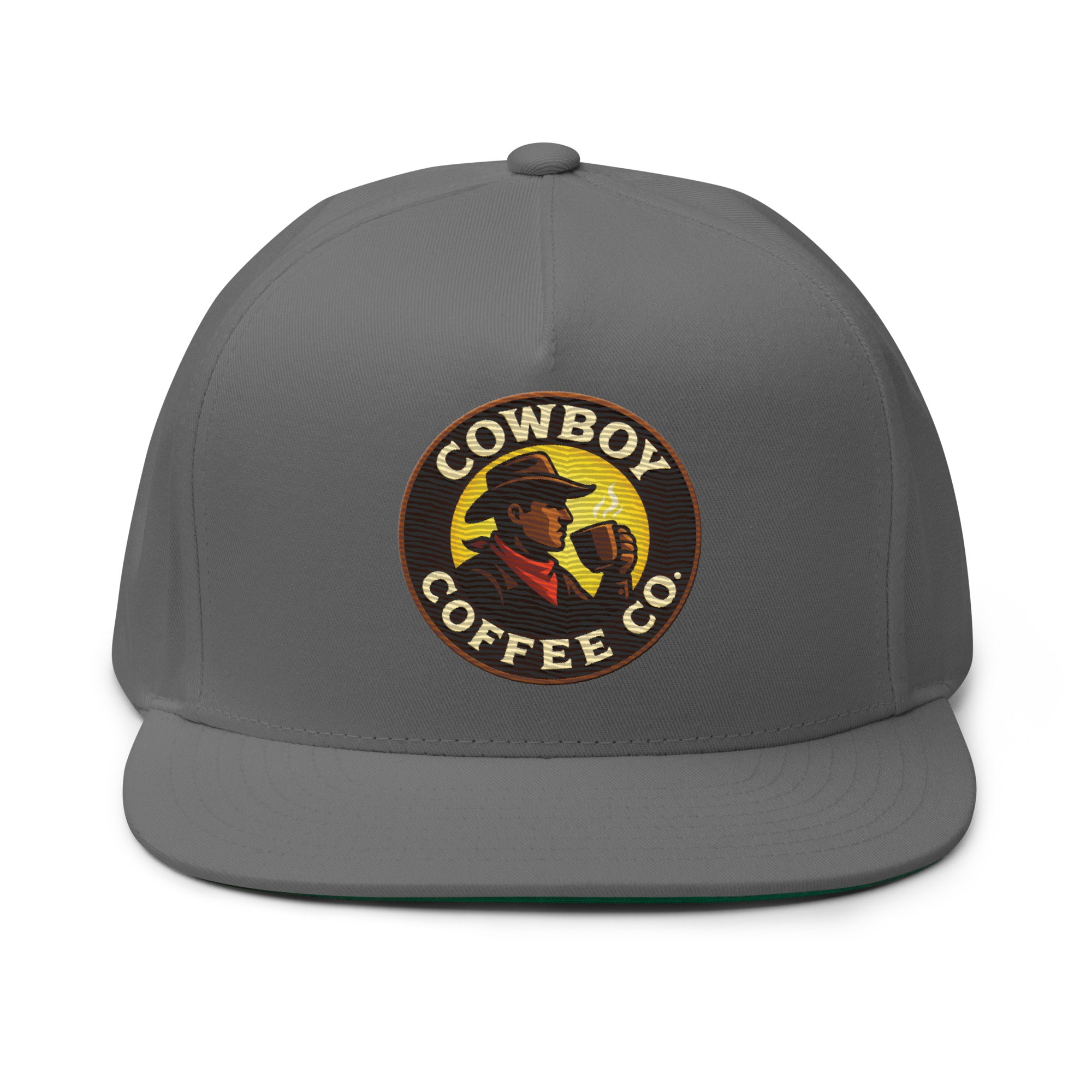 Flat Bill Cap with Cowboy Coffee Co logo