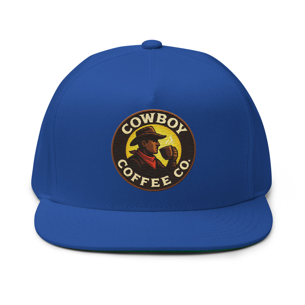 Flat Bill Cap with Cowboy Coffee Co logo
