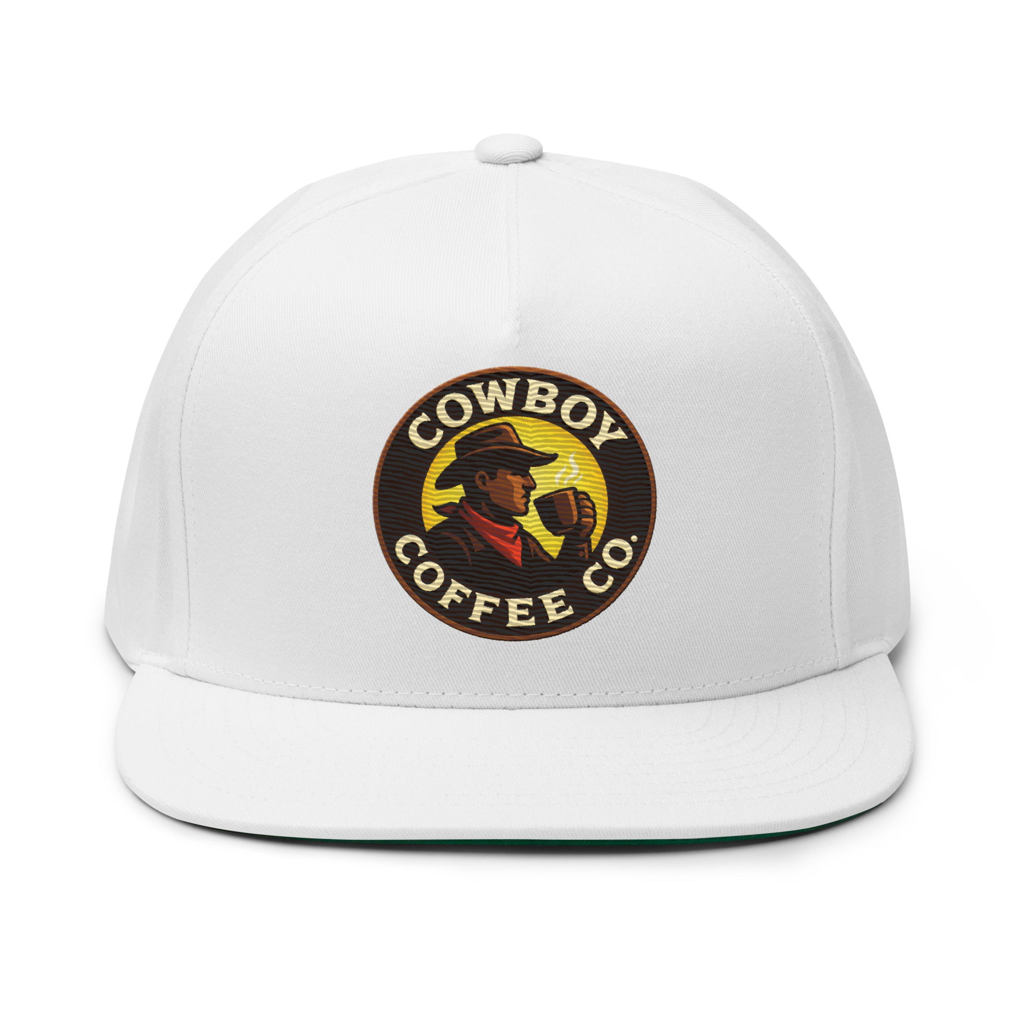Flat Bill Cap featuring Cowboy Coffee Co logo