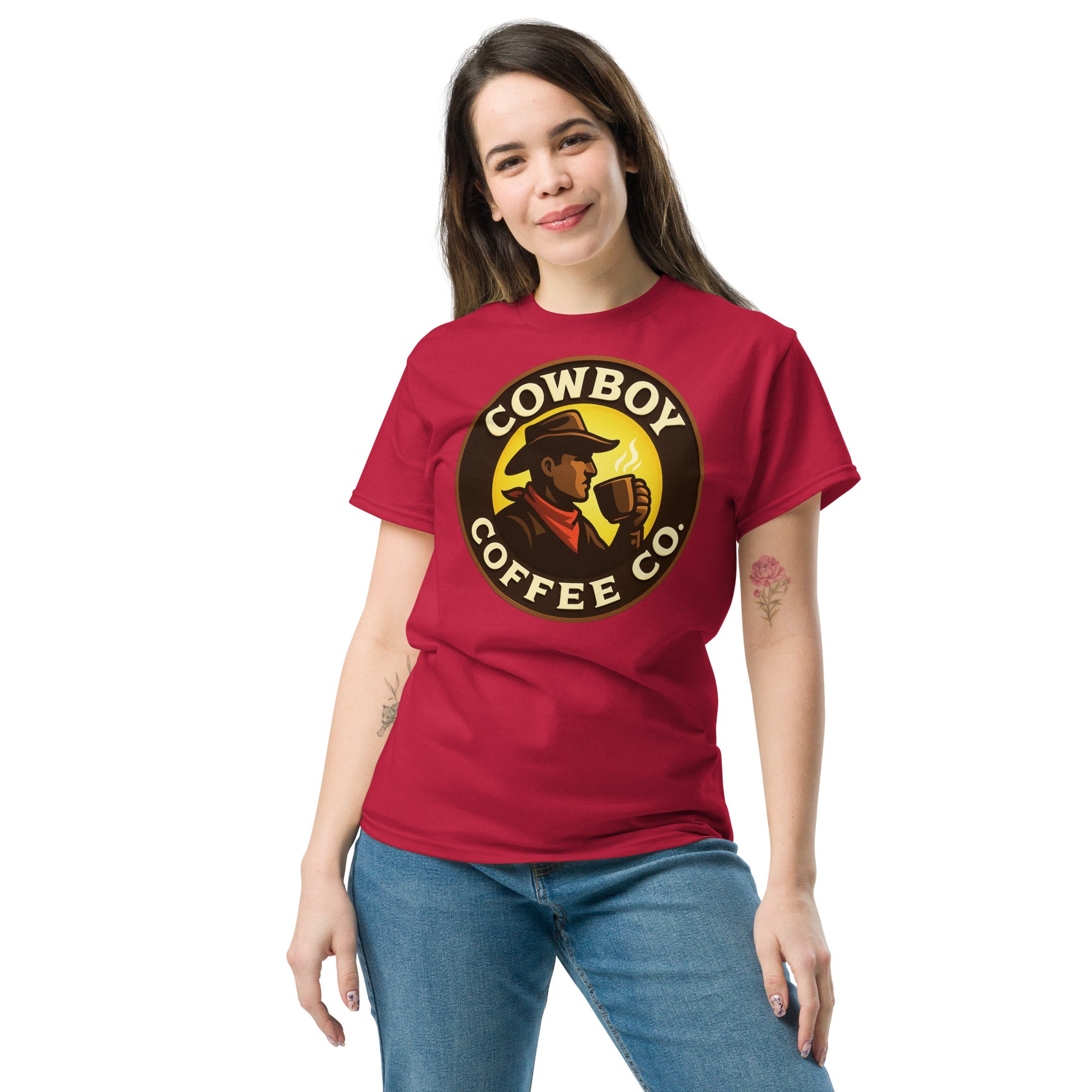 Unisex classic tee, Cowboy Coffee Co. design