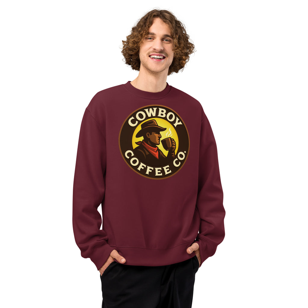 Oversized heavyweight sweatshirt in maroon