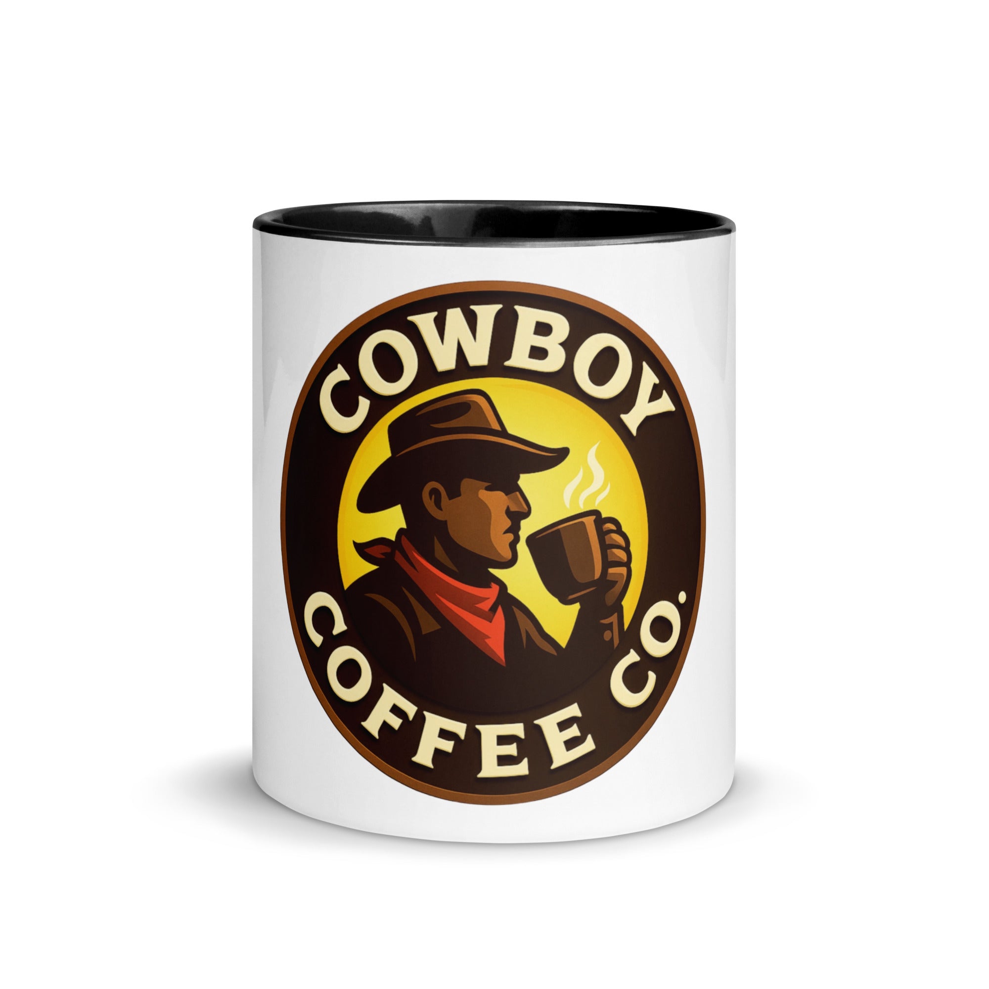 Mug with Color Inside featuring Cowboy Coffee Co logo