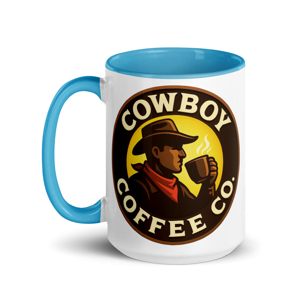 Mug with Color Inside featuring Cowboy Coffee Co logo