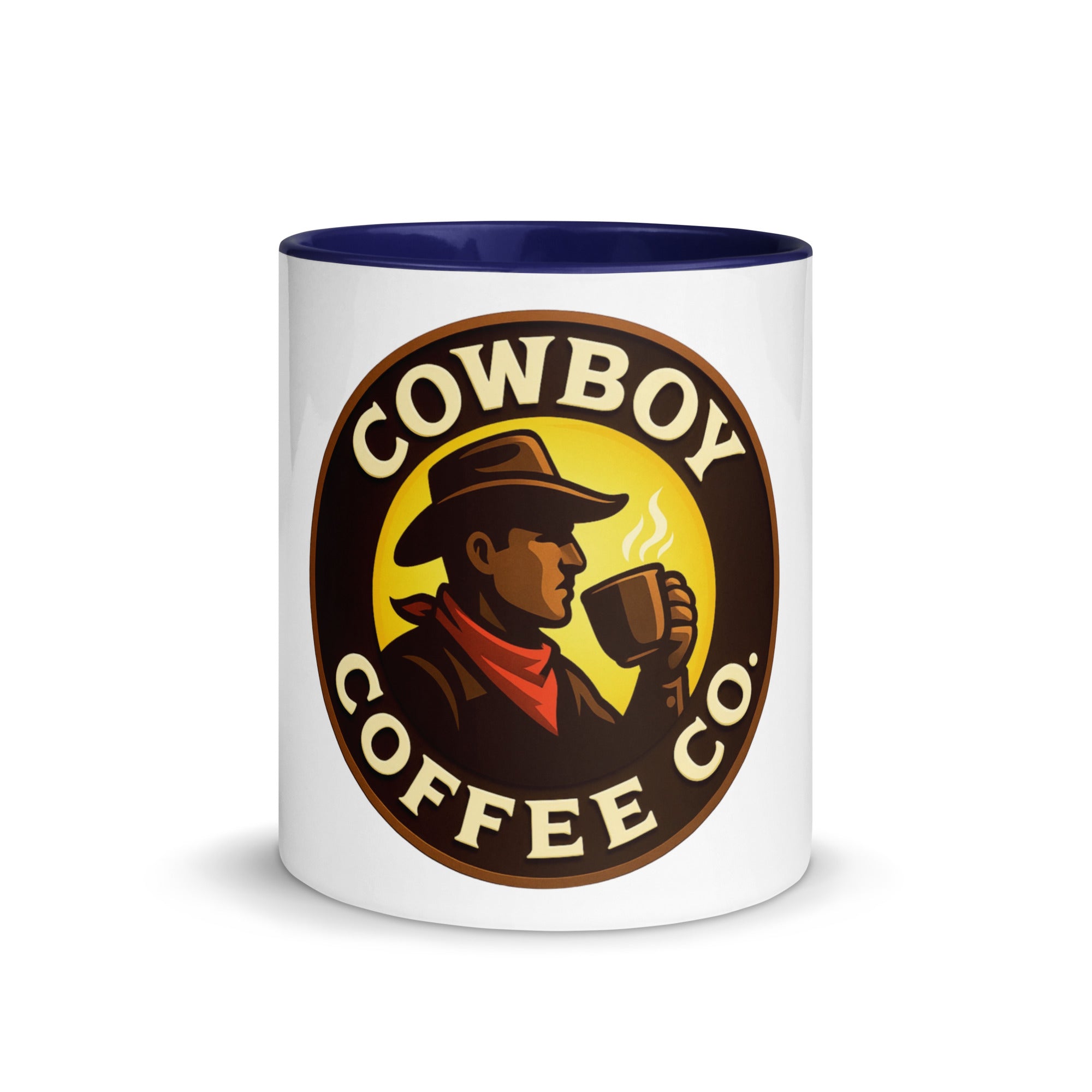 Mug with Color Inside featuring Cowboy Coffee Co logo