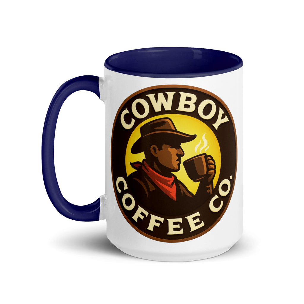Mug with Color Inside featuring Cowboy Coffee Co. logo