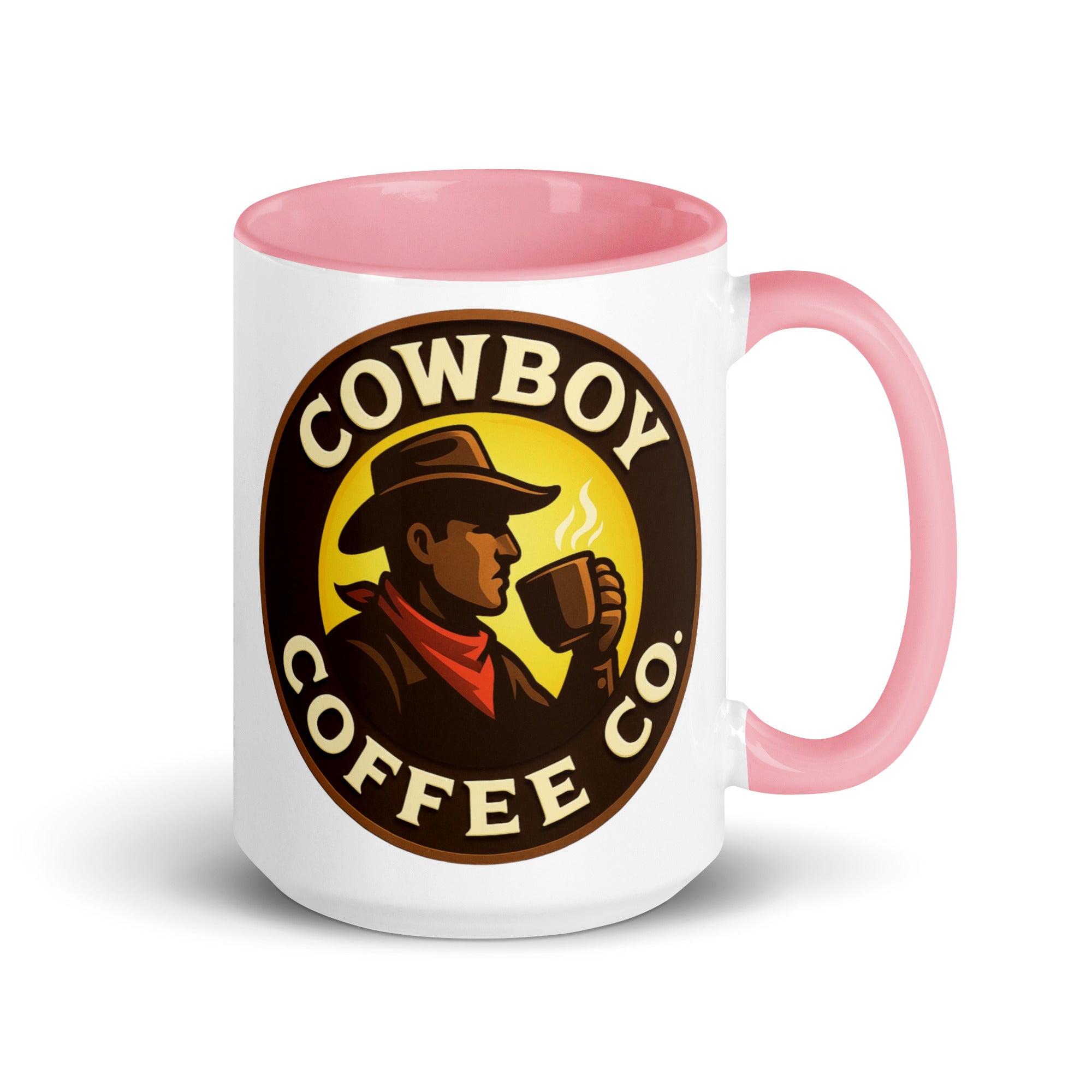 Mug with Color Inside featuring Cowboy Coffee Co logo